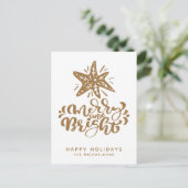 Merry und Bright | Happy Holidays Postkarte (Stehend Vorderseite)