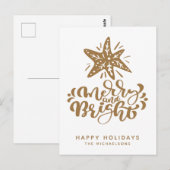 Merry und Bright | Happy Holidays Postkarte (Vorne/Hinten)