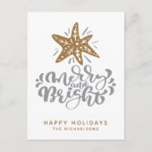 Merry und Bright | Happy Holidays Postkarte (Vorderseite)