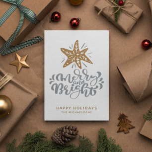 Merry und Bright Happy Holidays Postkarte