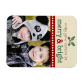 Merry und Bright Holiday Foto Flexi Magnet (Horizontal)