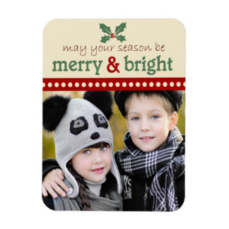 Merry und Bright Holiday Foto Flexi Magnet