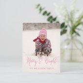Merry und Bright | Holiday Foto Postkarte (Stehend Vorderseite)