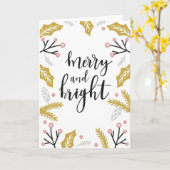 Merry und Bright Karte (Gelbe Blume)