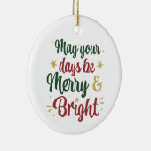 Merry und Bright Keramik Ornament (Rechts)