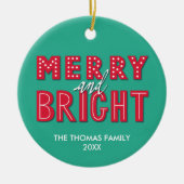 Merry und Bright Keramikornament (Vorne)
