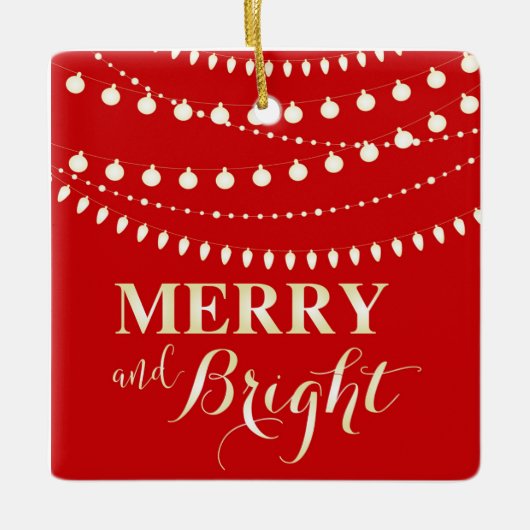 Merry und Bright Keramikornament (Vorderseite)