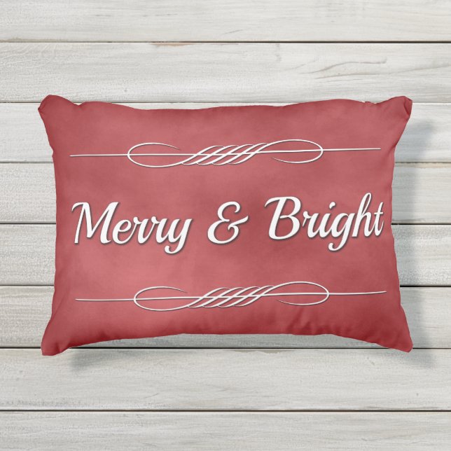 Merry und Bright Kissen Für Draußen (Vorderseite)