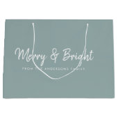 Merry und Bright | Lässige Skriptkalligrafie Große Geschenktüte (Vorderseite)