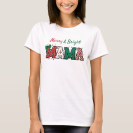 Merry und Bright Mama Weihnachts-Shirt Doodle lust T-Shirt