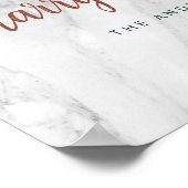 Merry und Bright Marble Weihnachtsbaum und Skript Poster (Ecke)