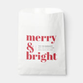 Merry und Bright | Modern Christmas Bright Red Geschenktütchen (Vorderseite)