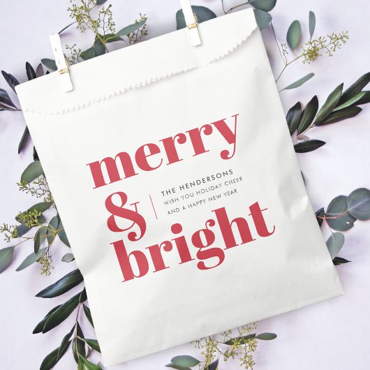 Merry und Bright | Modern Christmas Bright Red Geschenktütchen