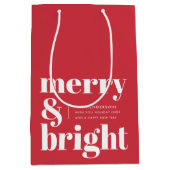 Merry und Bright | Modern Christmas Bright Red Mittlere Geschenktüte (Vorderseite)