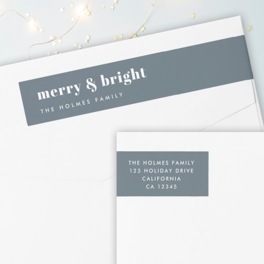 Merry und Bright | Modern Xmas Dusky Smoke Blue
