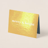 Merry und Bright | Modernes Foto Xmas Gold Folienkarte (Vorderseite)