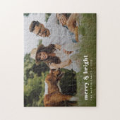 Merry und Bright | Modernes Foto Xmas Puzzle (Vertikal)