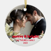 Merry und Bright | Niedliches WeihnachtskuchelFoto Keramik Ornament (Vorne)