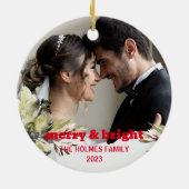 Merry und Bright | Niedliches WeihnachtskuchelFoto Keramik Ornament (Hinten)