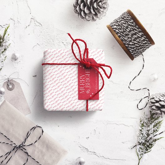 Merry und Bright Personalisiert Geschenkanhänger