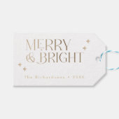 Merry und Bright Personalisiert Geschenkanhänger (Vorderseite (Horizontal))