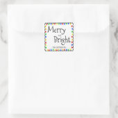 Merry und Bright Quadratischer Aufkleber (Tasche)