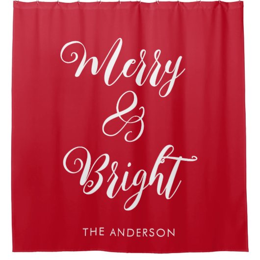 Merry und Bright Red Duschvorhang (Vorderseite)