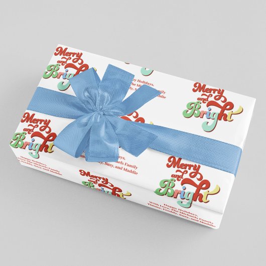 Merry und Bright Retro Custom Christmas Geschenkpapier