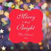 Merry und Bright Script Name Niedlich Red Christma Untersetzer