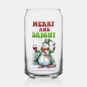 Merry und Bright Snowman Dosenglas (Rückseite)