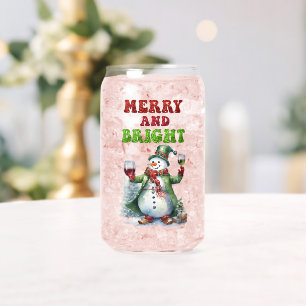 Merry und Bright Snowman Dosenglas