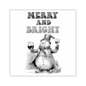 Merry und Bright Snowman Gummistempel (Prägung)