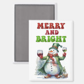 Merry und Bright Snowman Magnet (Vorderseite/Rückseite)