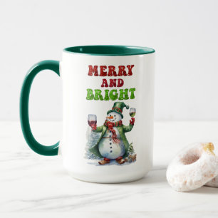 Merry und Bright Snowman Tasse