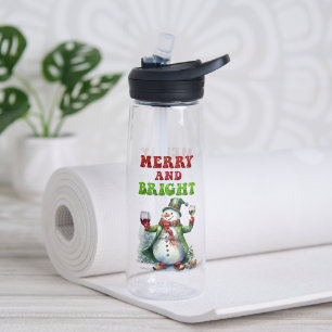 Merry und Bright Snowman Trinkflasche