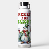 Merry und Bright Snowman Trinkflasche (Rückseite)