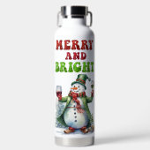 Merry und Bright Snowman Trinkflasche (Vorderseite)