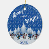 Merry und Bright Snowmen Keramik Ornament (Links)