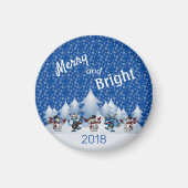 Merry und Bright Snowmen Magnet (Vorne)
