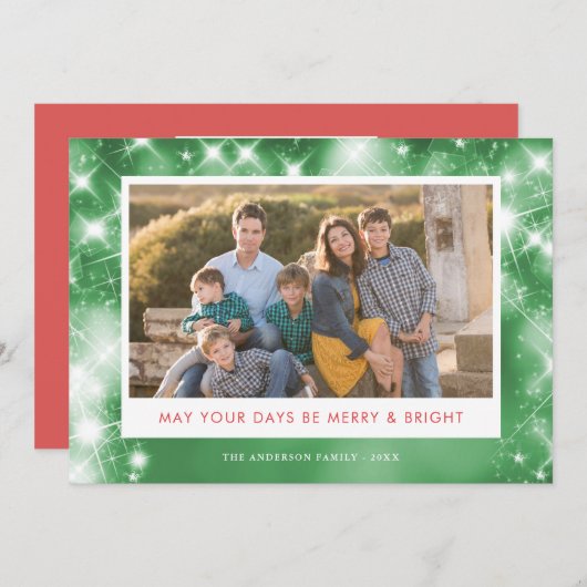 Merry und Bright Stars | Zwei Fotos Weihnachten (Vorne/Hinten)