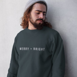 Merry und Bright | Stilvolle dunkelgrüne Weihnacht Sweatshirt