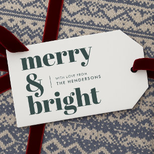 Merry und Bright Stilvolle Forest Green Christma Geschenkanhänger