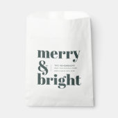Merry und Bright | Stilvolle Forest Green Christma Geschenktütchen (Vorderseite)