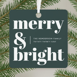 Merry und Bright | Stilvolle Forest Green Christma Ornament Aus Metall
