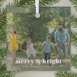 Merry und Bright | Stilvolle Weihnachten im Foto Ornament Aus Glas