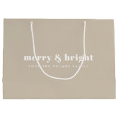 Merry und Bright | Stilvoller Retro Weihnachtsstei Große Geschenktüte (Rückseite)