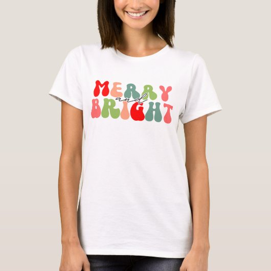 Merry und Bright T-Shirt (Vorderseite)