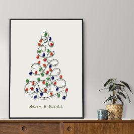 Merry und Bright Vintag Lights Graphic Poster