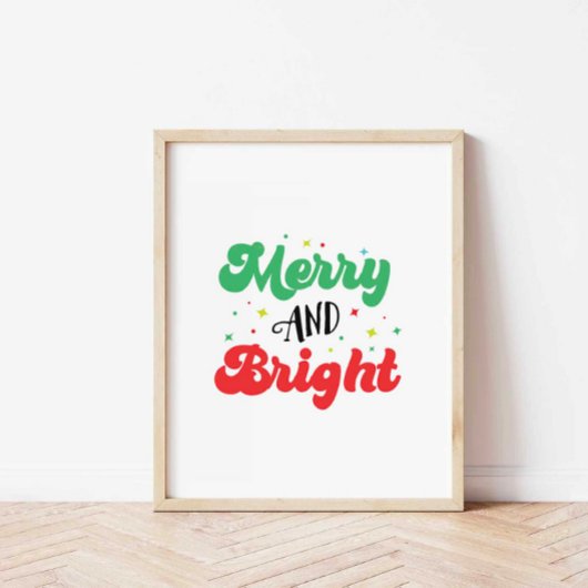 Merry und Bright Weihnachtskunst Print Poster