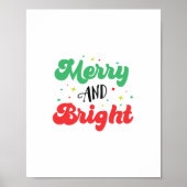 Merry und Bright Weihnachtskunst Print Poster (Vorne)